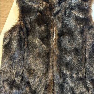 Faux Fur Vest in Black and Brown